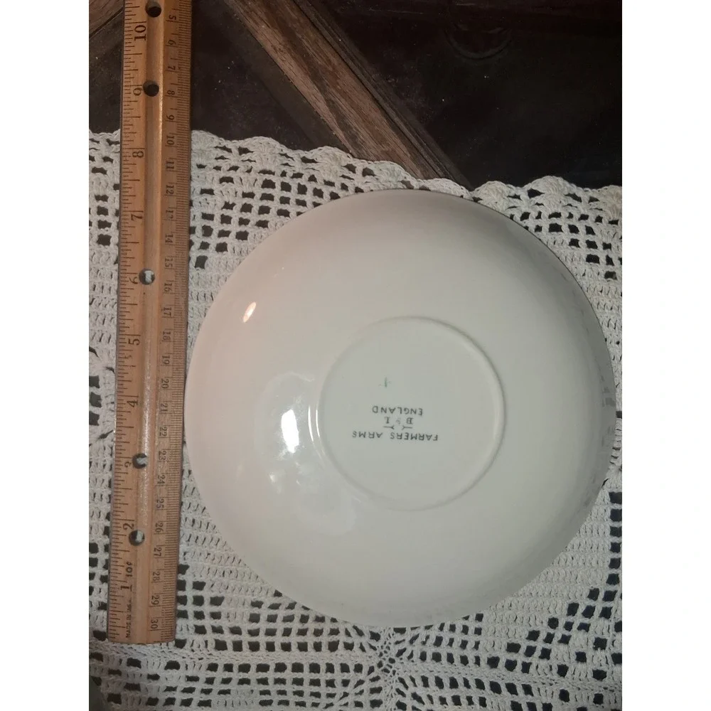 B&L England Farmers Arms Plate 6.5 Inch White God Speed The Plough Vintage